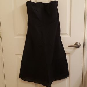 Strapless seersucker dress